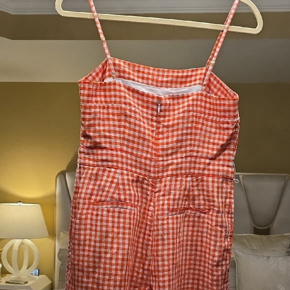 J. Crew Red and Gray Gingham Jumpsuit - Picture 5 of 16